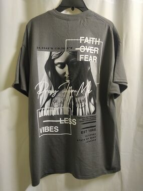 Faith Over Fear Graphic Tee - Charcoal